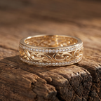 Hollow Zirconia Gold Ring
