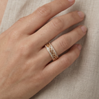 Hollow Zirconia Gold Ring