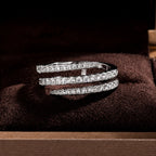 Inlaid Zirconia White Gold Infinity Ring
