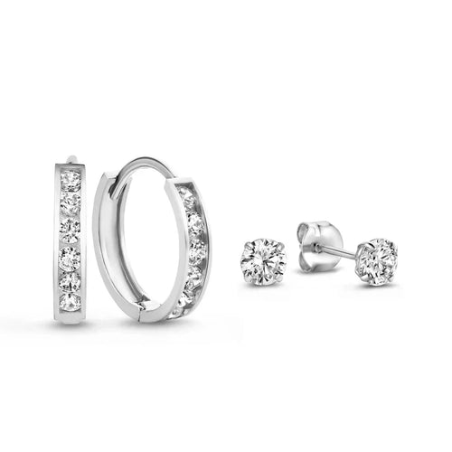 Brillane Stone Gold Earrings Set