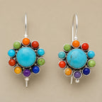 Iris Vintage Turquoise Hoop Earrings
