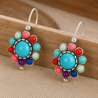 Iris Vintage Turquoise Hoop Earrings