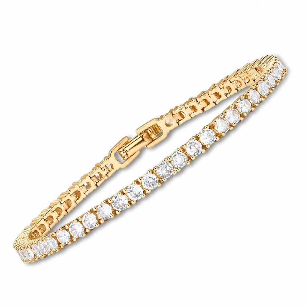 Crystals Tennis Whte Gold Bracelet