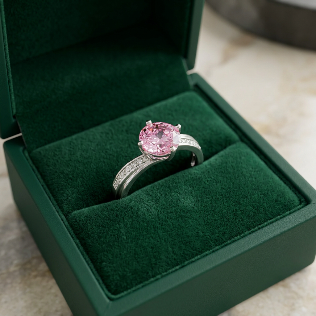Moonlit Pink Contour Ring