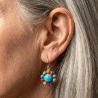 Iris Vintage Turquoise Hoop Earrings