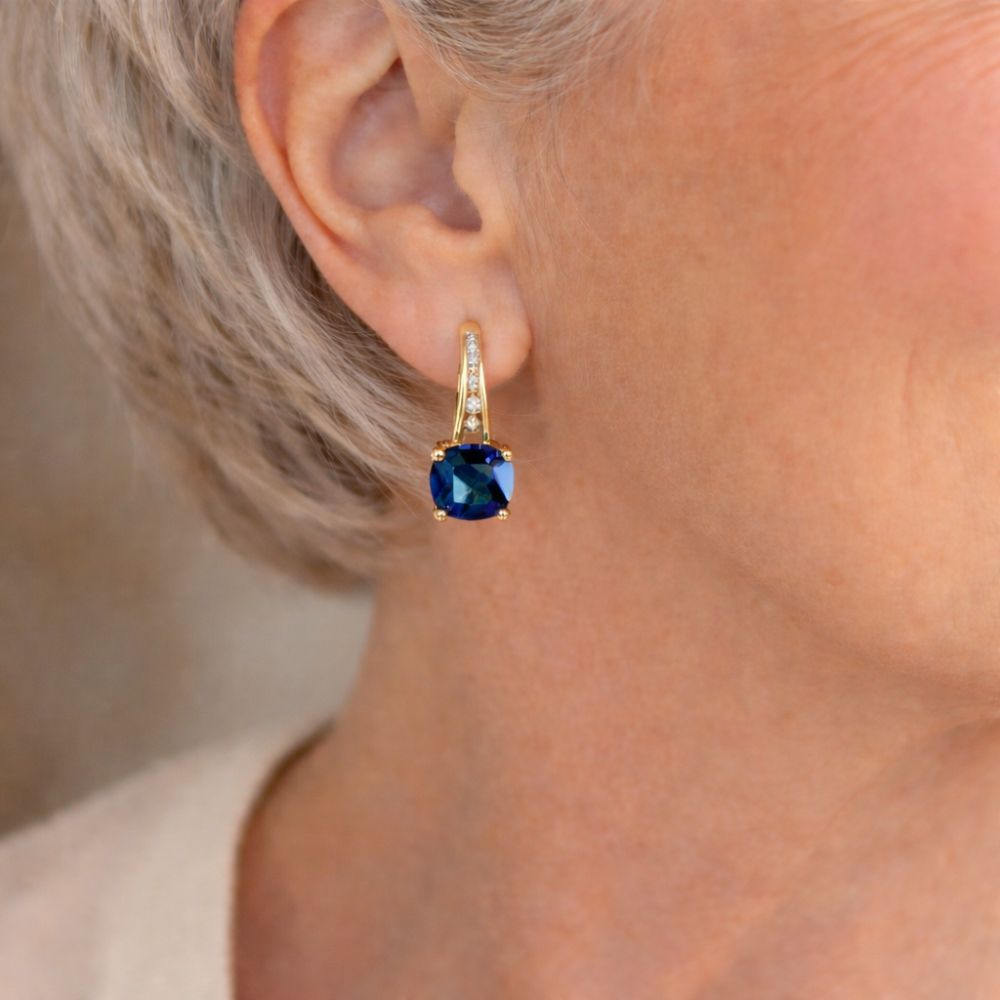 Mystic Sapphire Hoop Earrings
