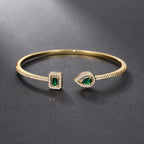 Elegant Emerald Open Cuff Bracelet