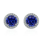 Celestine Blue Sapphire Circle Studs