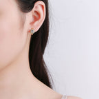 Nadine White Gold Square Earrings