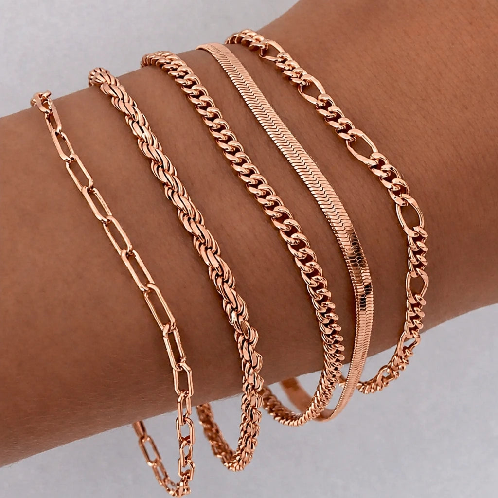 White Gold Timeless Bracelet Set
