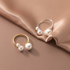 Triple Pearl Silver Ring