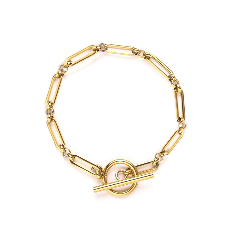 Link T-Bar Gold Bracelet