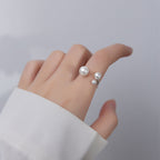 Triple Pearl Silver Ring