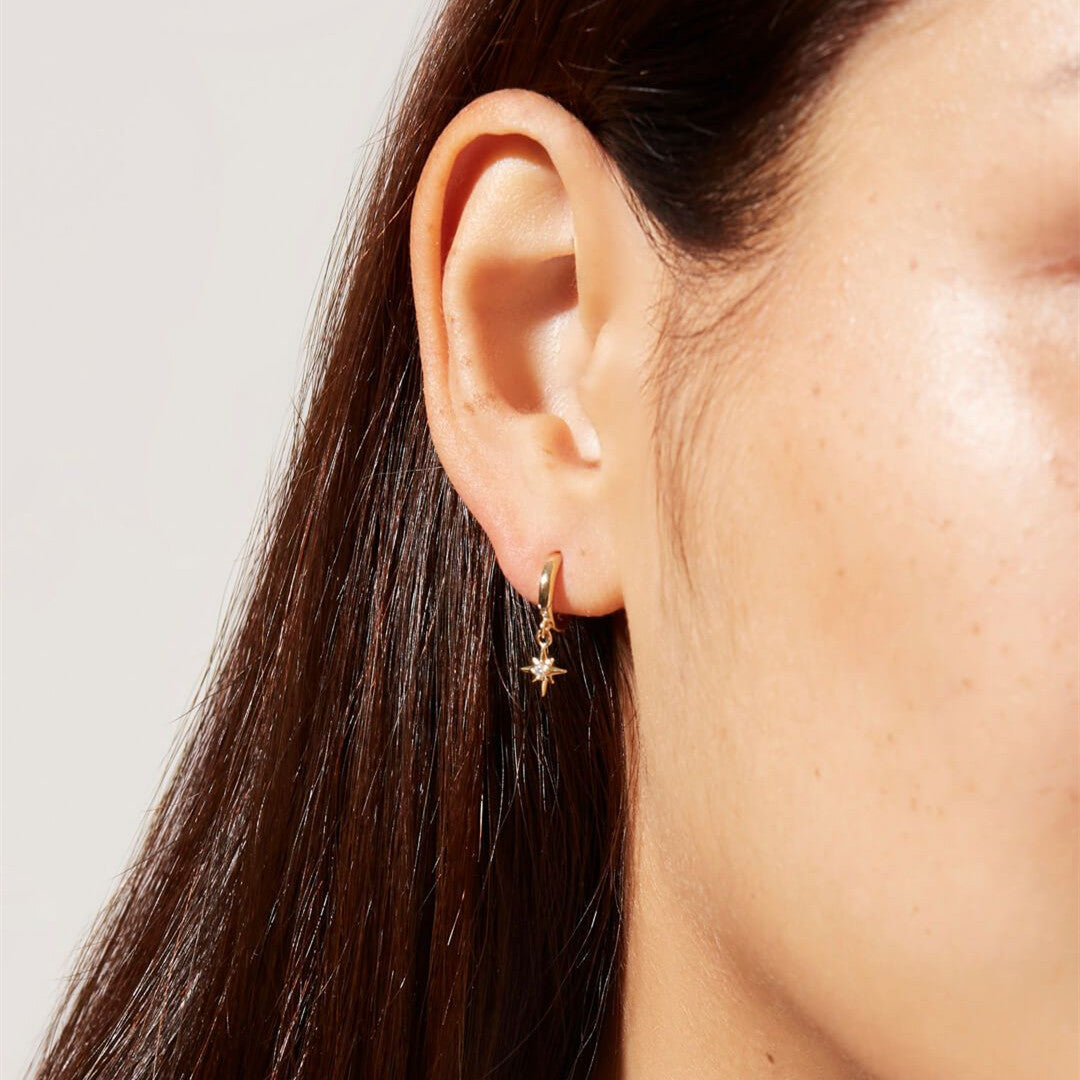 Vudu Star White Gold Earrings