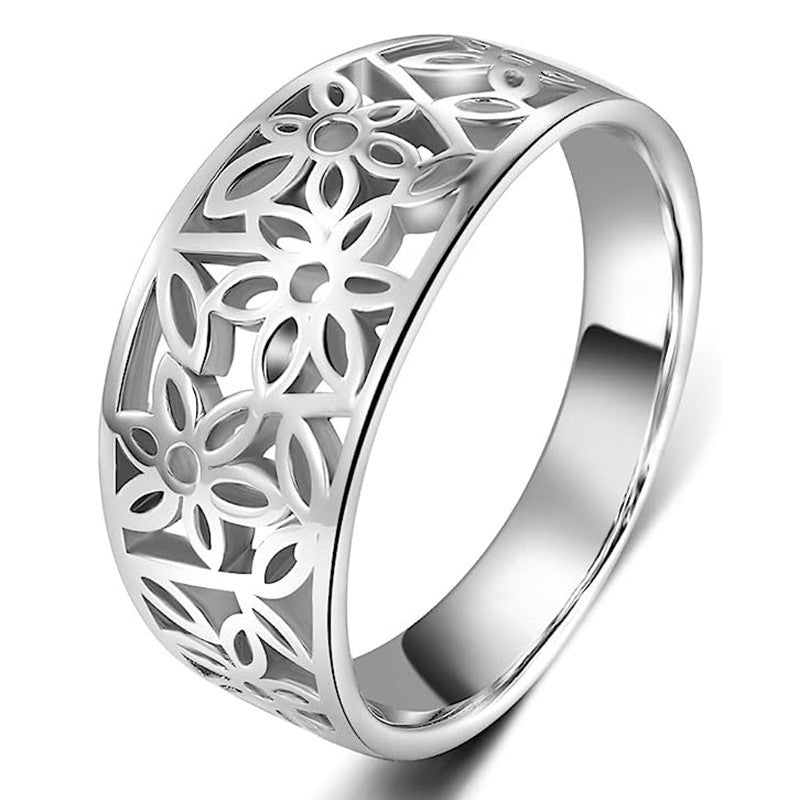 Delicate Flower Daria White Gold Ring