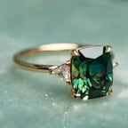Vintage Inspired Emerald Gold Ring