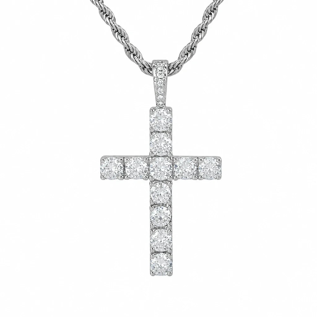 Gold Cross Crystals Necklace