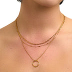 Gold Three Row Necklace