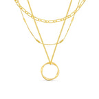 Gold Three Row Necklace