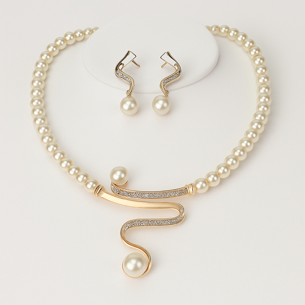 Elegant Wave Pearl Set