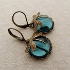 Vintage Dragonfly Gold Earrings