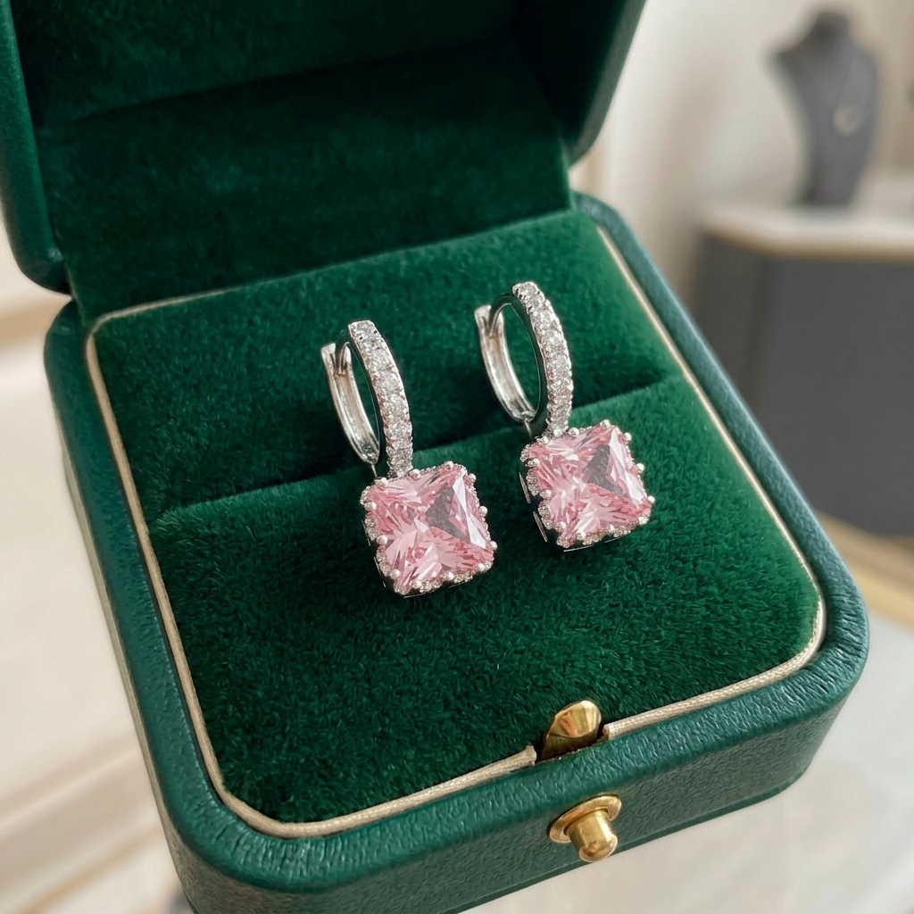 Pink Radiance Huggie Earrings