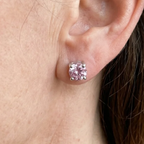Pink Sapphire Round Studs