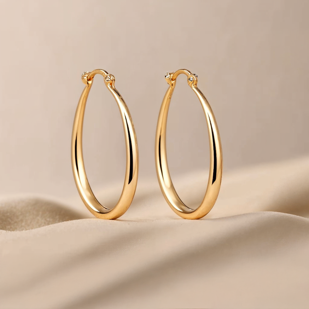 Polished Gold Hoop Earrings