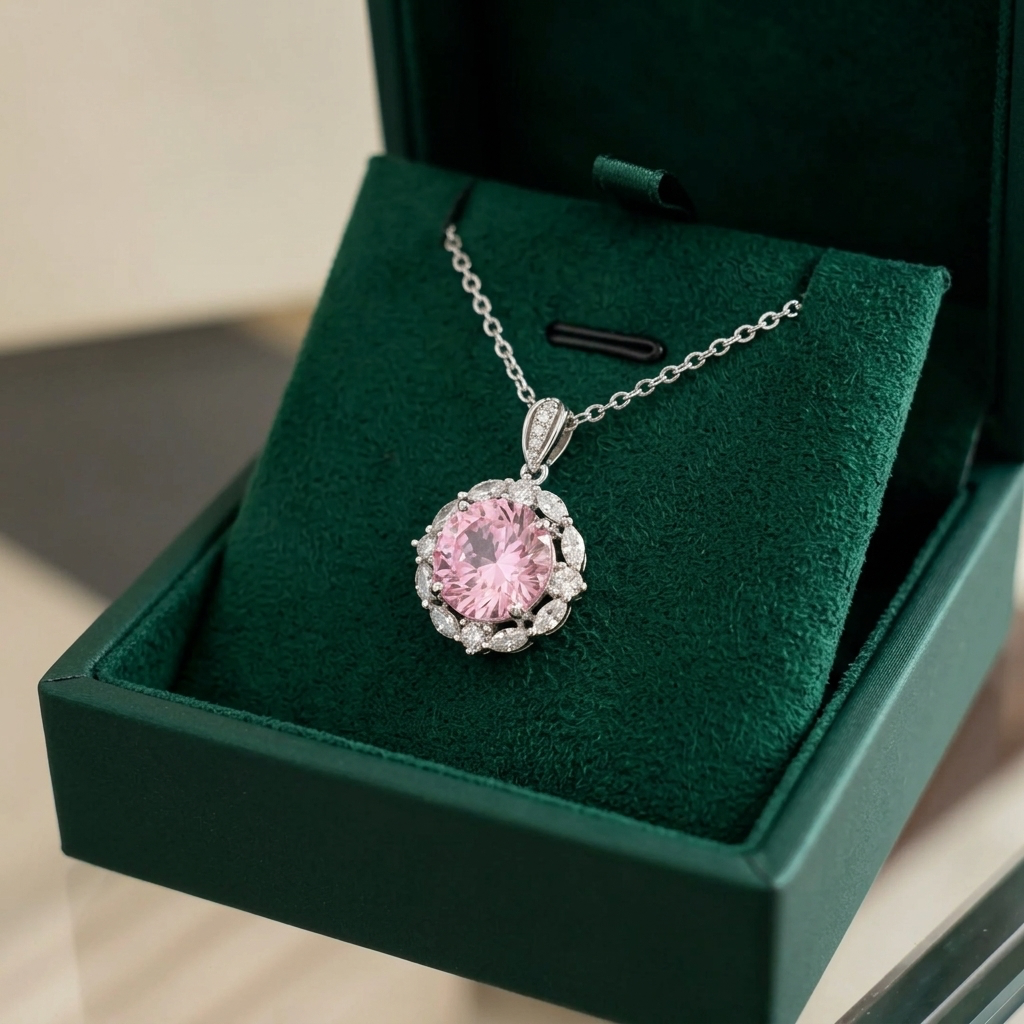 Rose Lotus Halo Necklace