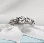 Round Cut Zirconia Silver Ring
