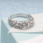 Round Cut Zirconia Silver Ring