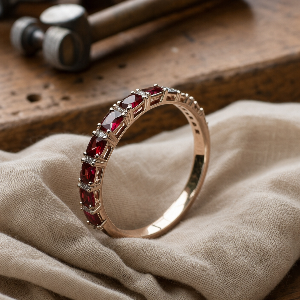 Ruby Inlay Gold Ring