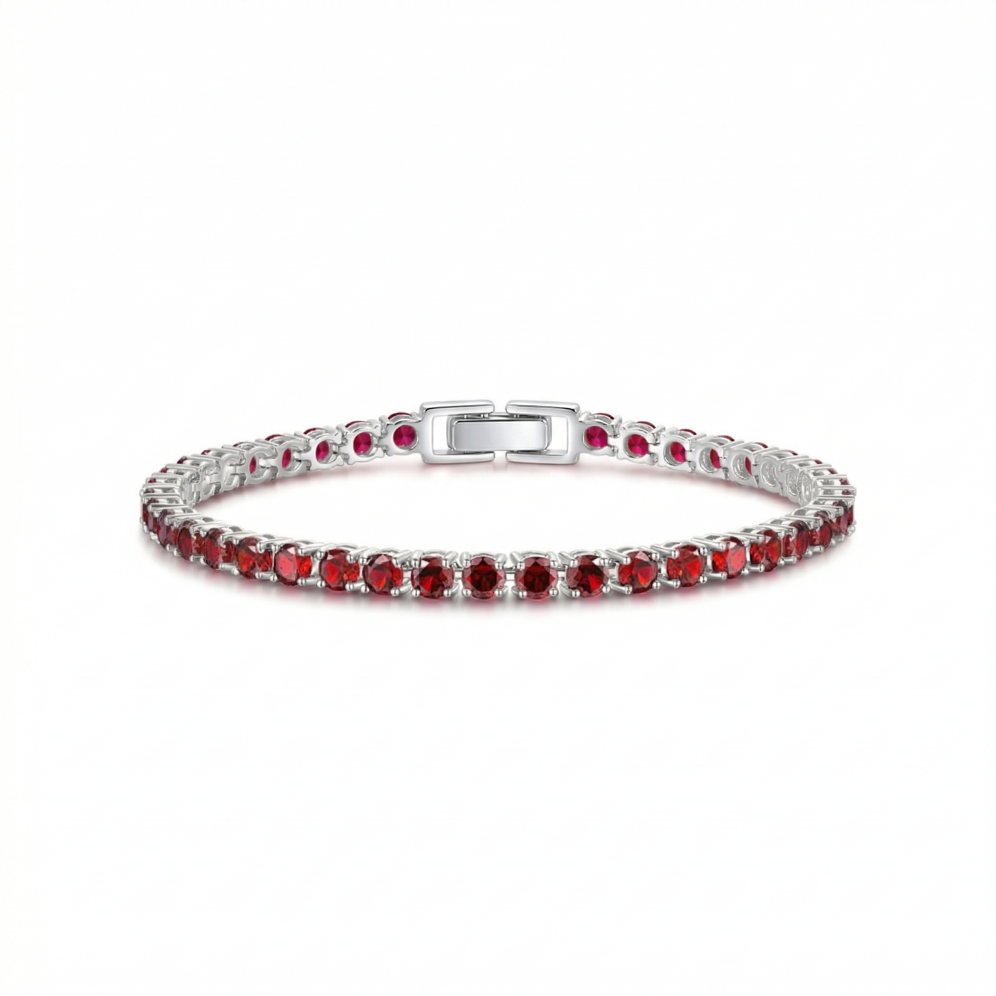 Ruby Tennis White Gold Bracelet