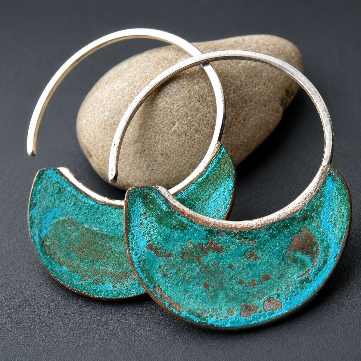 Vintage Worn Silver Earrings