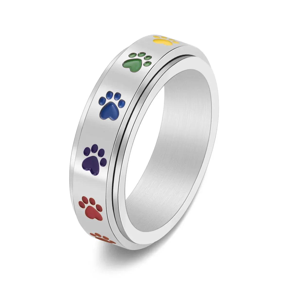 Stainless Paw Spinner Ring