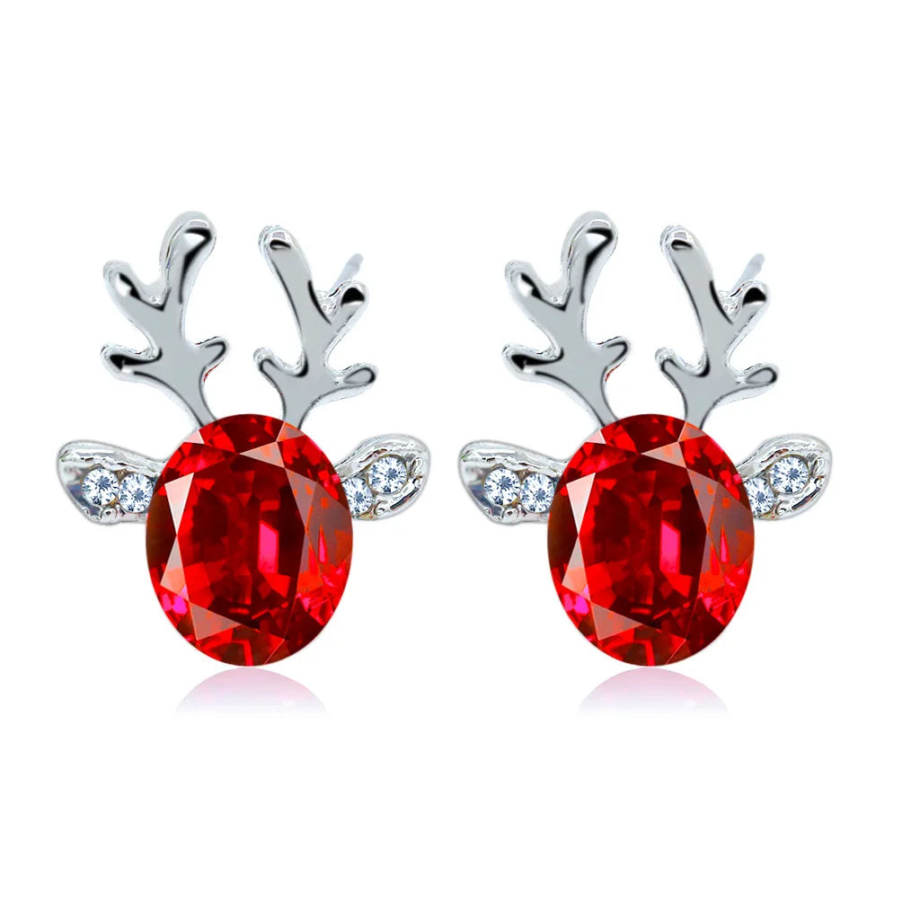 Reindeer Crystal Stud Earrings