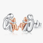 Luxe Two-Tone Cat Earrings