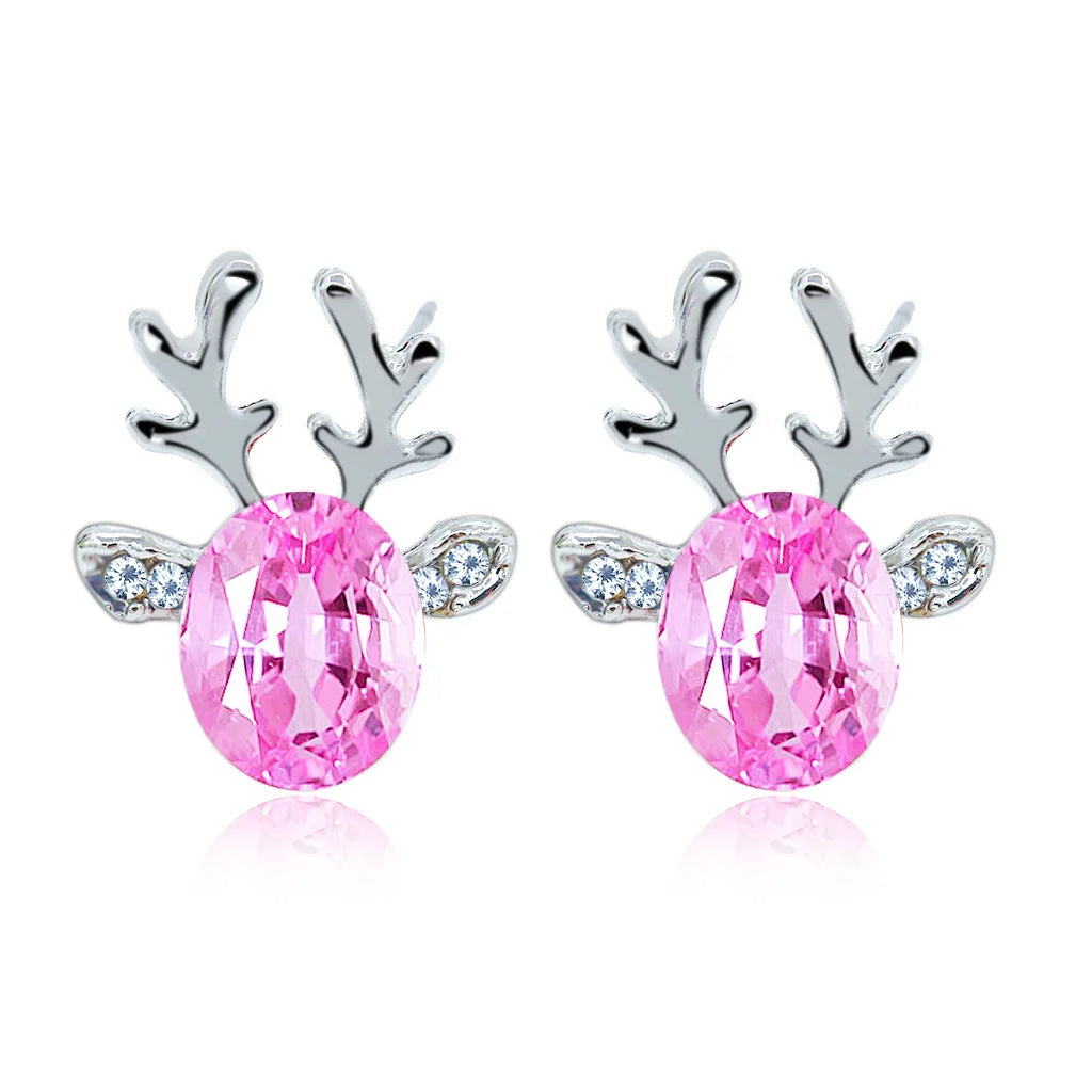 Reindeer Crystal Stud Earrings