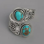 Elegant Turquoise Cross Band Ring