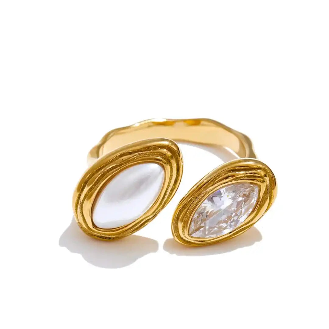 Double Marquise Bypass Adjustable Ring