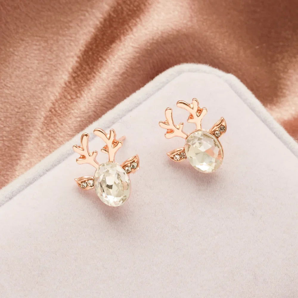 Reindeer Crystal Stud Earrings