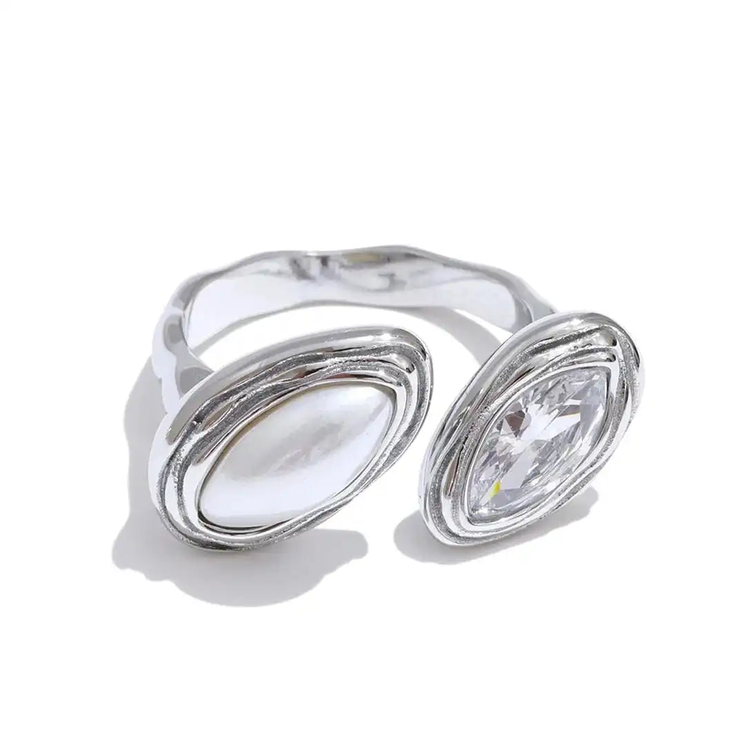 Double Marquise Bypass Adjustable Ring