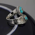 Elegant Turquoise Cross Band Ring