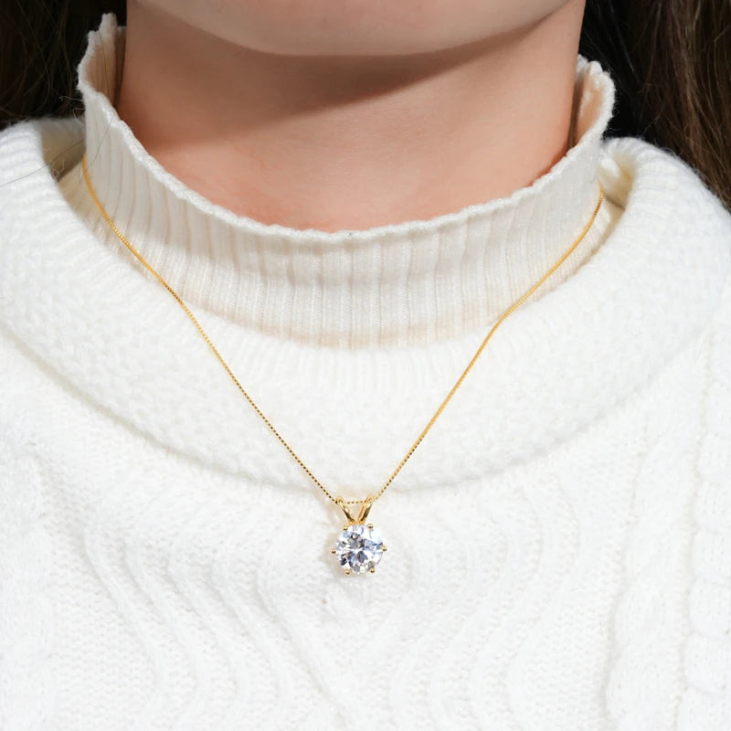 Shimmering Solitaire Pendant Necklace