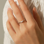 Petite Crystal Chevron Ring
