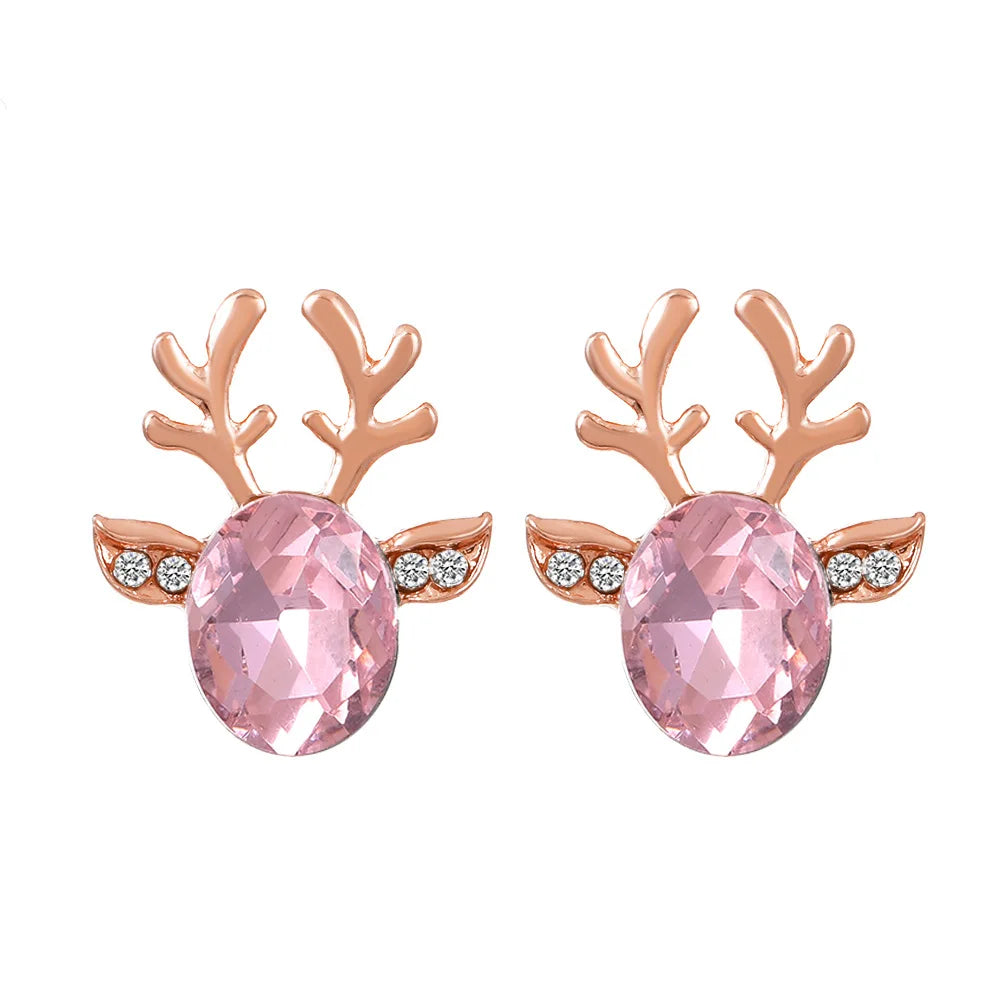 Reindeer Crystal Stud Earrings