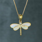 Dragonfly Gold Opal Necklace