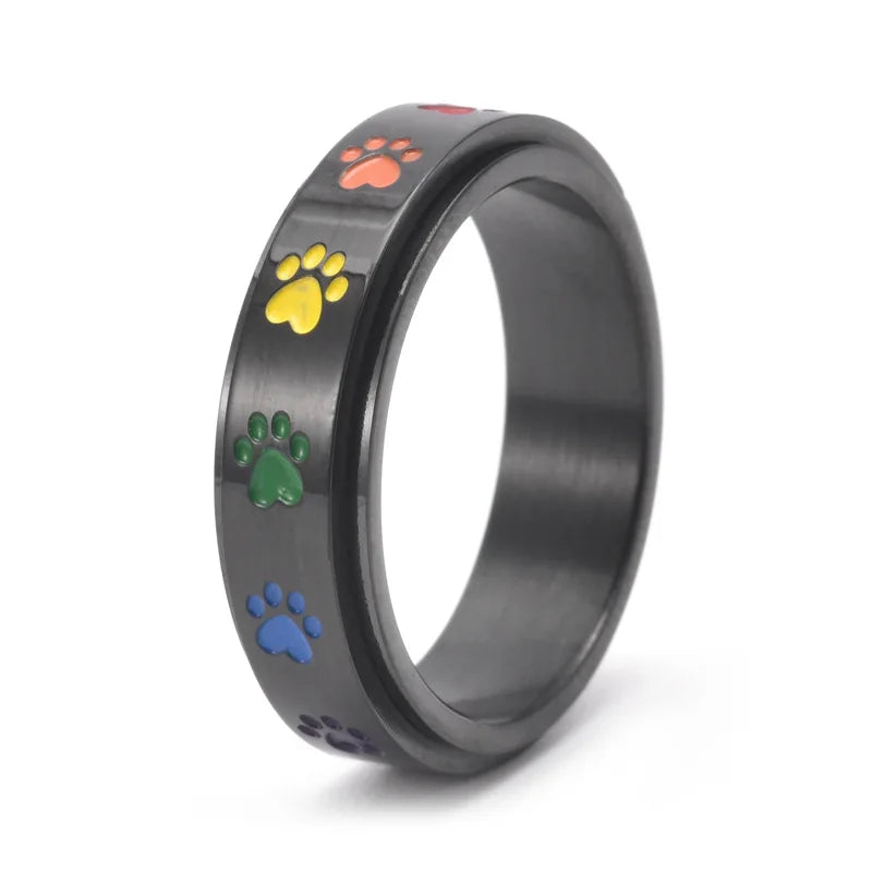 Stainless Paw Spinner Ring