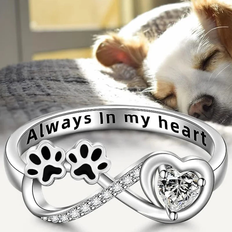 Paw Infinity Zirconia Ring