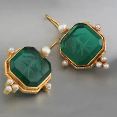 Vintage Pearl Geometric Earrings